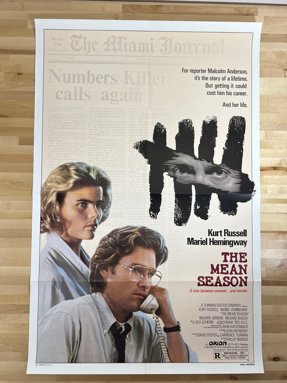 The Mean Season - 1985 one sheet movie poster original 27x41