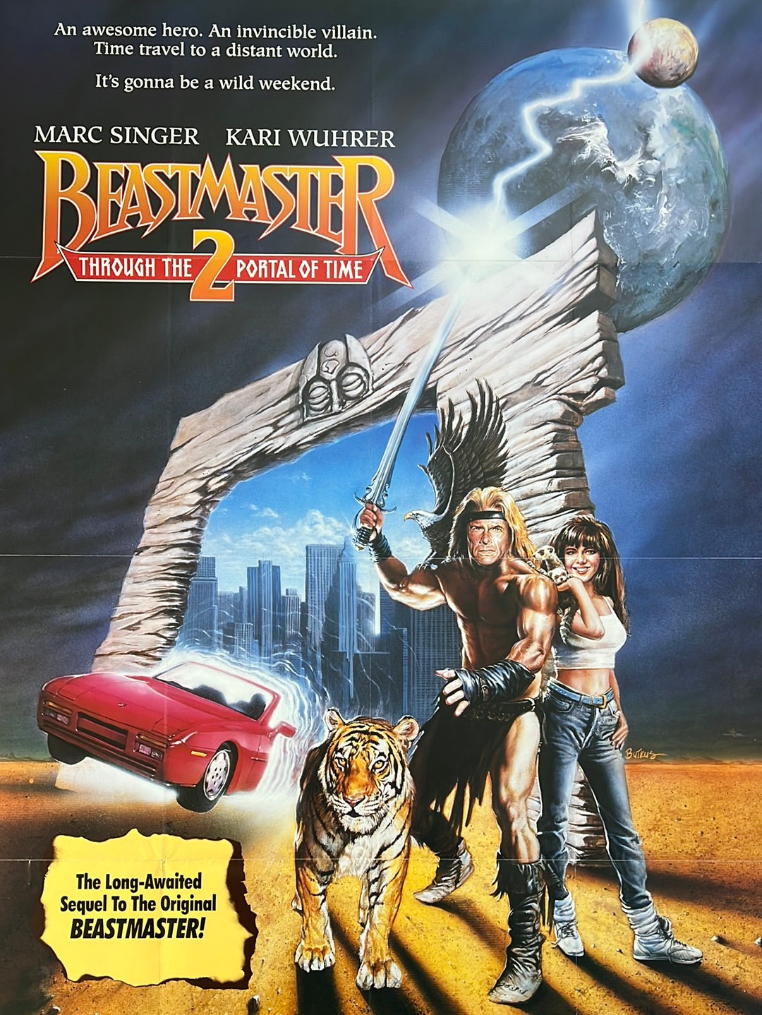 Beastmaster 2: Through The Portal Of Time - 1991 movie poster original ...