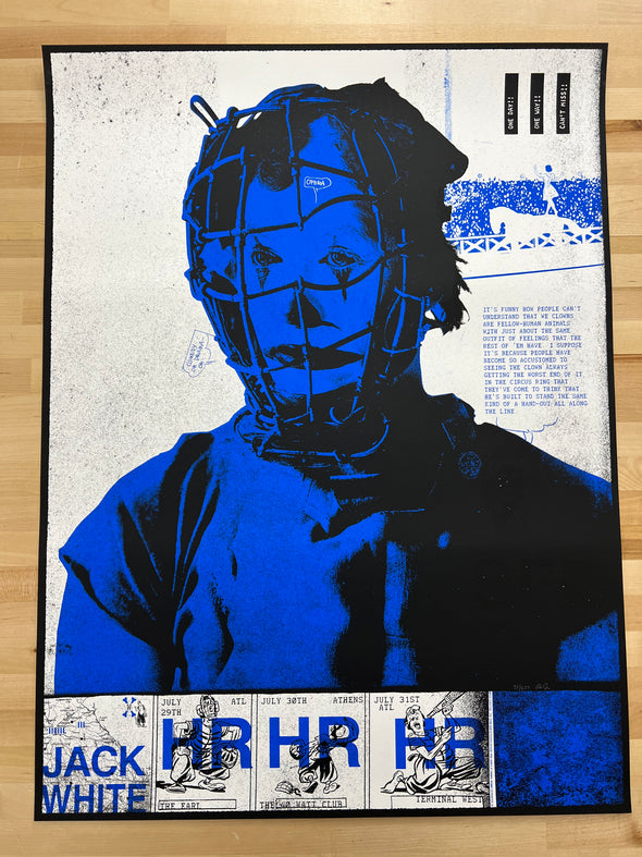 Jack White - 2024 Rob Jones poster Atlanta, GA Terminal West Black & Electric Blue