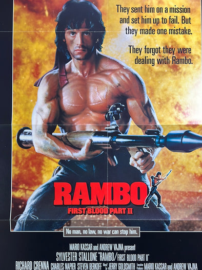 Rambo First Blood Part II - 1985 movie poster original vintage