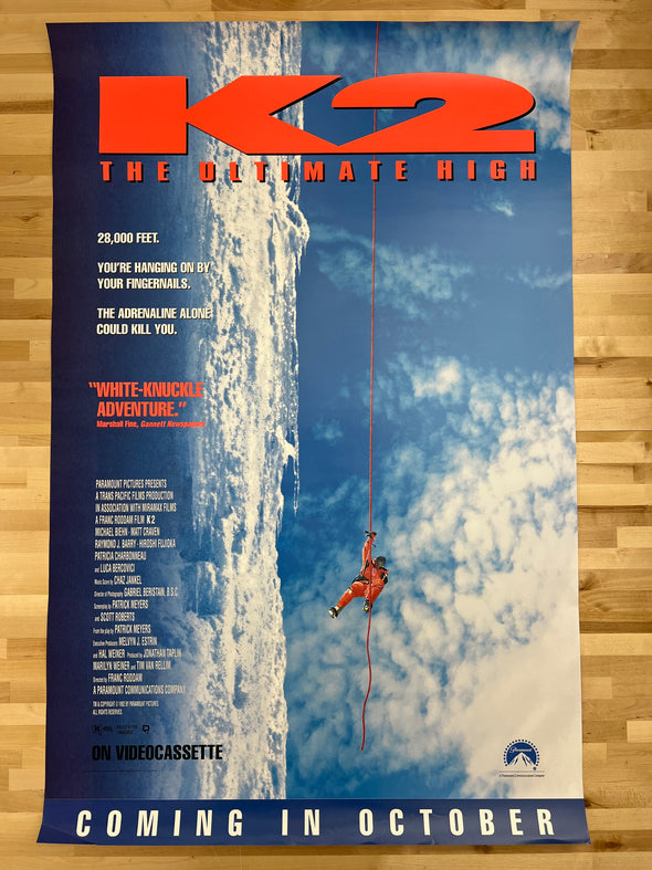 K2 The Ultimate High - 1992 video promo movie poster original 27x41