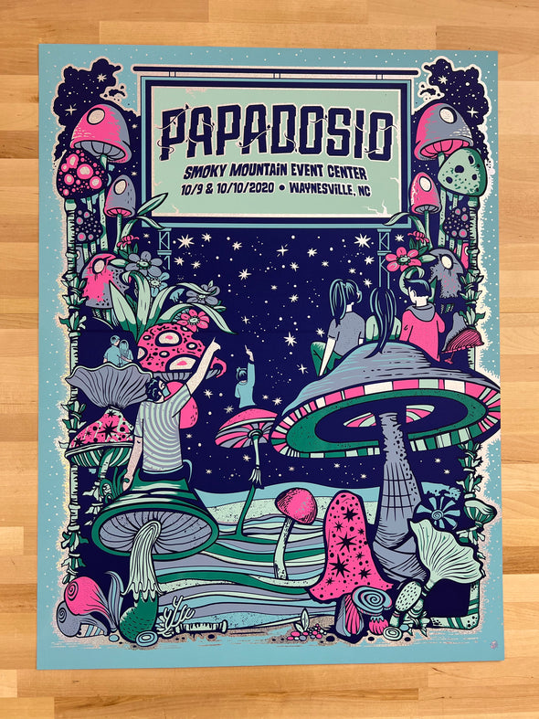 Papadosio - 2020 poster Waynesville, NC 10/9-10/10 Smoky Mountain Event Center FOIL