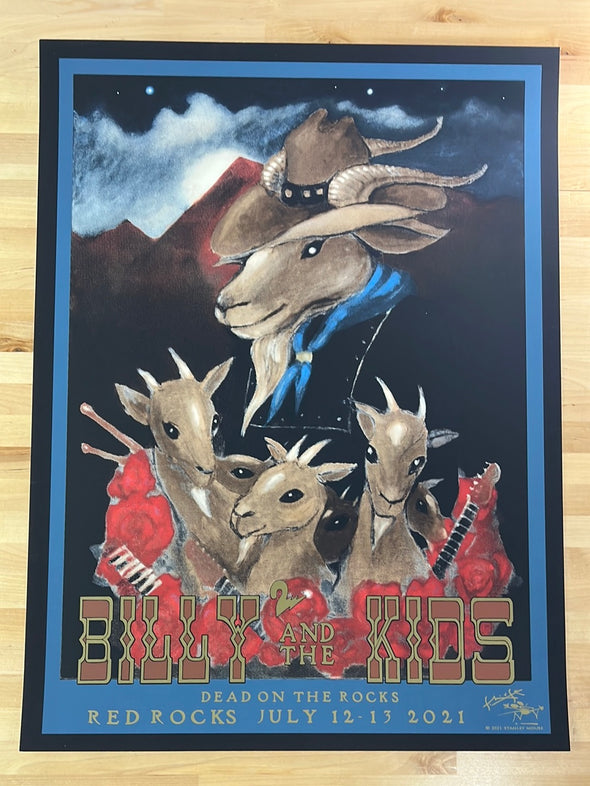 Billy & The Kids - 2021 Stanley Mouse poster Red Rocks Morrison, CO #1