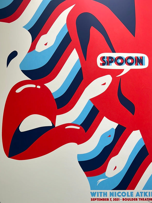 Spoon - 2021 Dan Stiles poster Boulder, CO Boulder Theatre