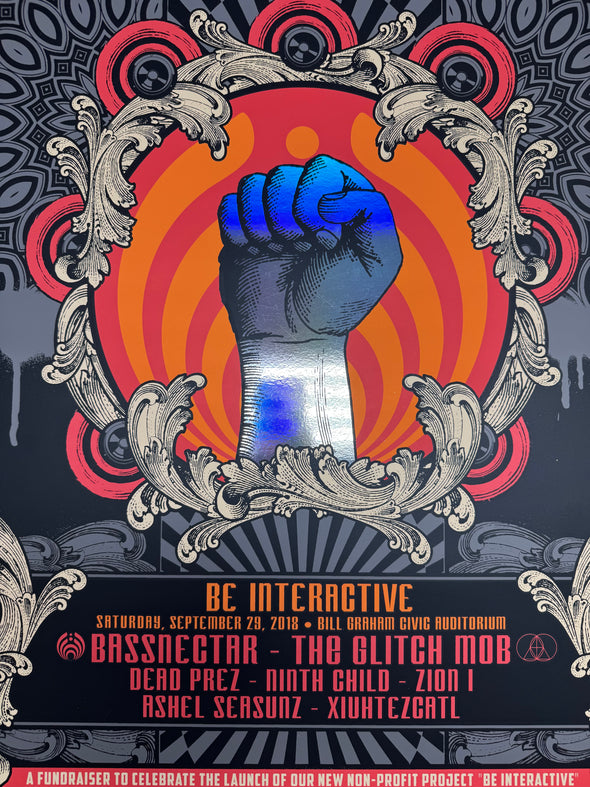 Be Interactive - 2018  poster Bassnectar Bill Graham Civic Auditorium