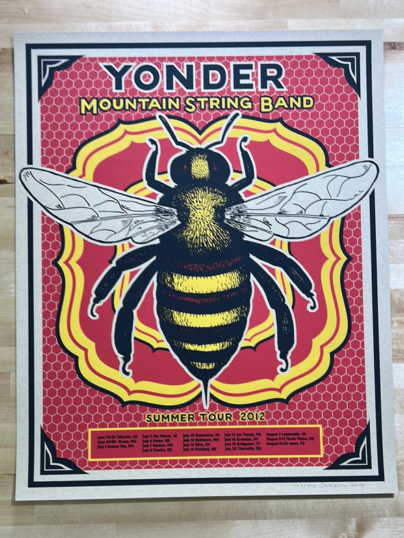 Yonder Mountain String Band - 2012 Johnny Sampson poster Summer Tour