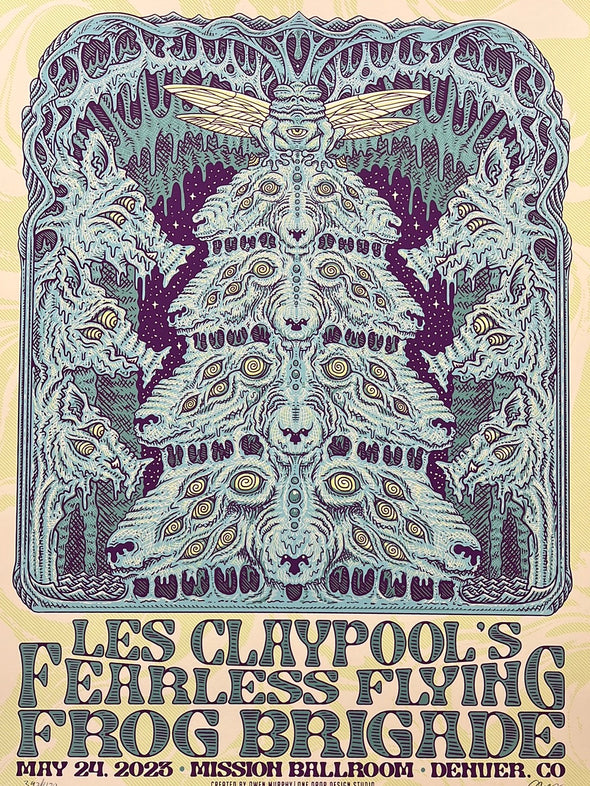 Les Claypool’s Fearless Flying Brigade - 2023 Owen Murphey poster Denver, CO Mission Ballroom