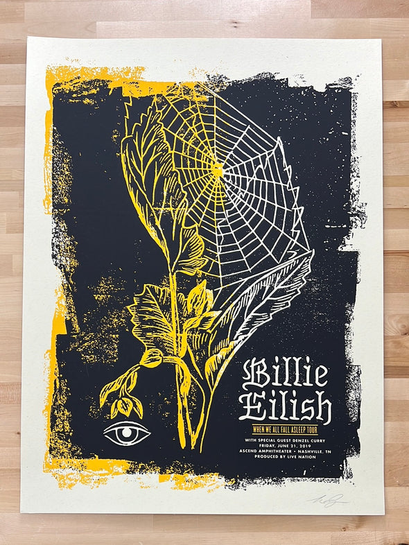 Billie Eilish - 2019 Aesthetic Apparatus poster Nashville, TN Ascend Amphitheatre