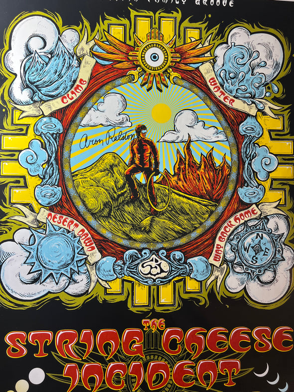 String Cheese Incident - 2003 Jesse Philips poster Santa Fe, NM Paolo Soleri Amphitheater (UNAUTHENTICATED  SIGNATURE)