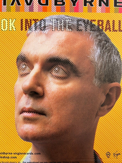 David Byrne - Look Into The Eyeball 2001 promo poster insert