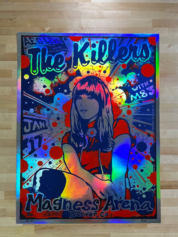 The Killers - 2009 Darren Grealish poster Denver, CO Magness Arena HOLOGRAPHIC