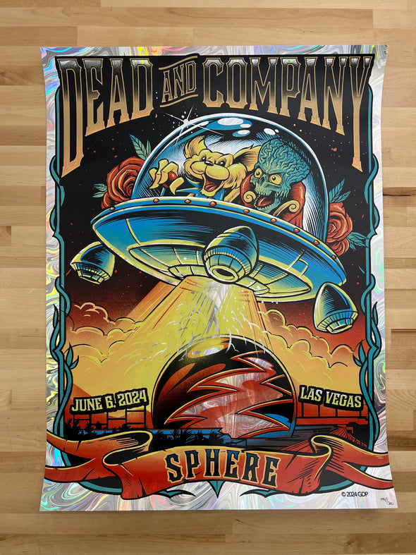 Dead & Company - 2024 Maxx242 poster Las Vegas, Nevada Sphere FOIL Edition