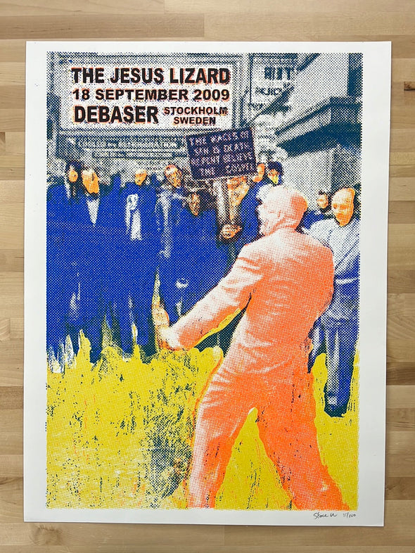 The Jesus Lizard - 2009 Screwball Press poster Stockholm, Sweden Debaser