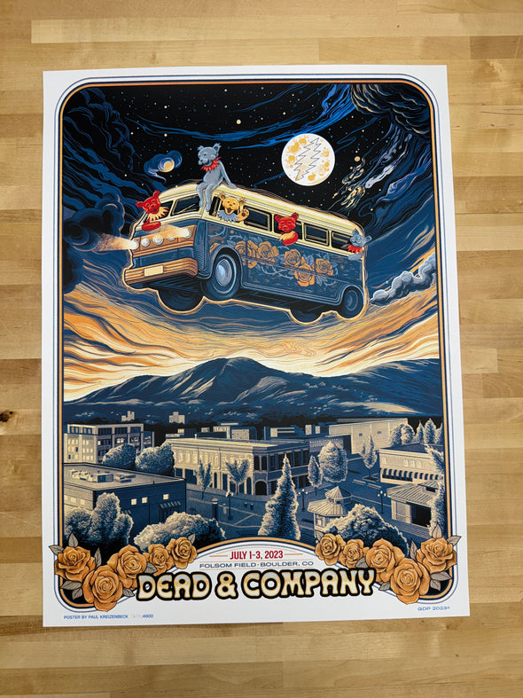 Dead & Company - 2023 Paul Kreizenbeck poster Boulder, CO Folsom Field