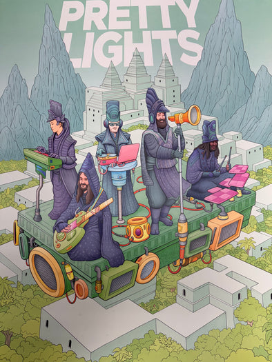 Pretty Lights - 2023 Tim Molloy poster New Orleans, LA 12/01-12/03 Mardi Gras World Ballroom
