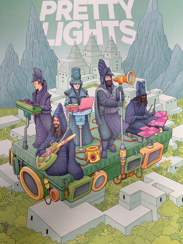 Pretty Lights - 2023 Tim Molloy poster New Orleans, LA 12/01-12/03 Mardi Gras World Ballroom