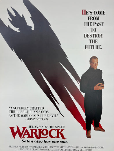 Warlock - 1991 video promo movie poster original vintage 27x40