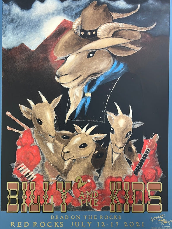 Billy & The Kids - 2021 Stanley Mouse poster Red Rocks Morrison, CO #1