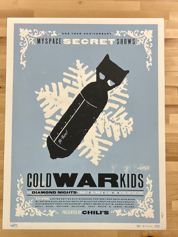 Cold War Kids / Clipse - Micah Smith 2006 Poster Hollywood, CA (DOUBLE SIDED)