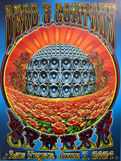 Dead & Company - 2024 Mike DuBois poster Las Vegas, Nevada 6/7 Sphere Artist Edition