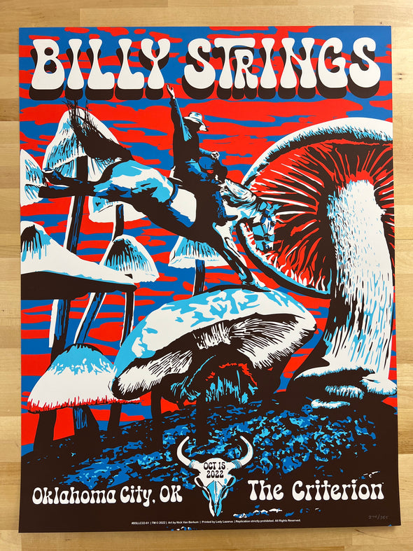 Billy Strings - 2022 Nick Van Berkum poster Oklahoma City, OK The Criterion