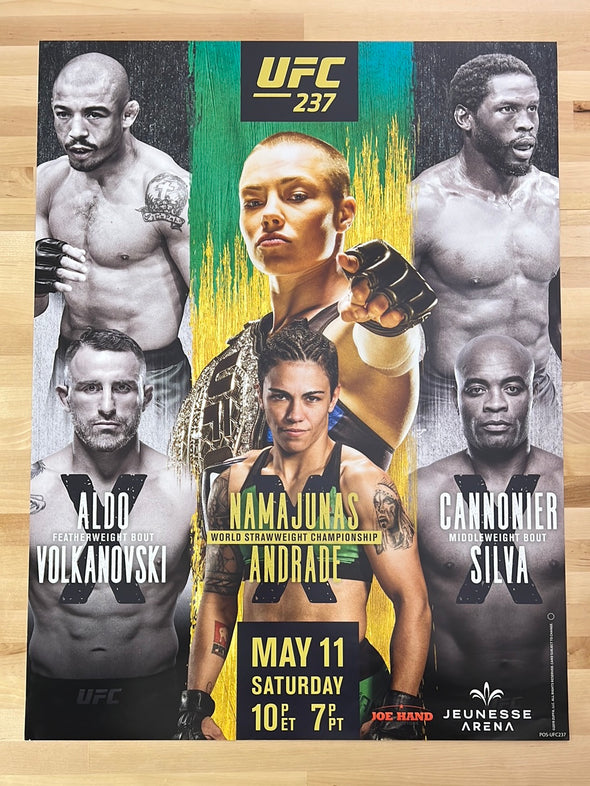 UFC 237 2019 Poster Aldo vs Volkanovski, Namajunas vs Andrade, Cannonier vs Silva