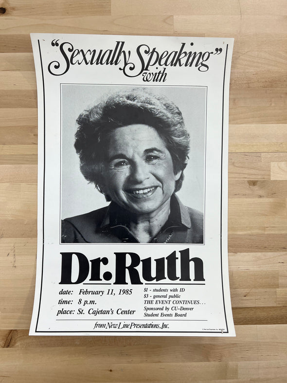 Dr. Ruth - 1985 Promo Poster Sexually Speaking Denver, CO St. Cajetan's Center