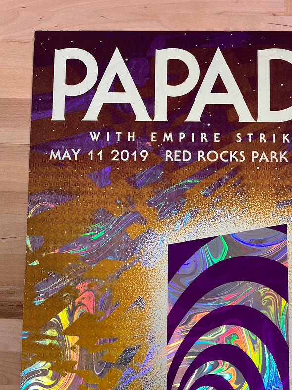 Papadosio - 2019 Hi-Line poster Red Rocks Morrison, CO FOIL
