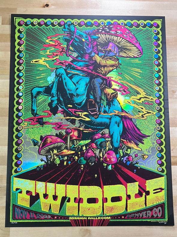 Twiddle - 2023 Max Mahn poster Denver, CO Mission Ballroom FOIL