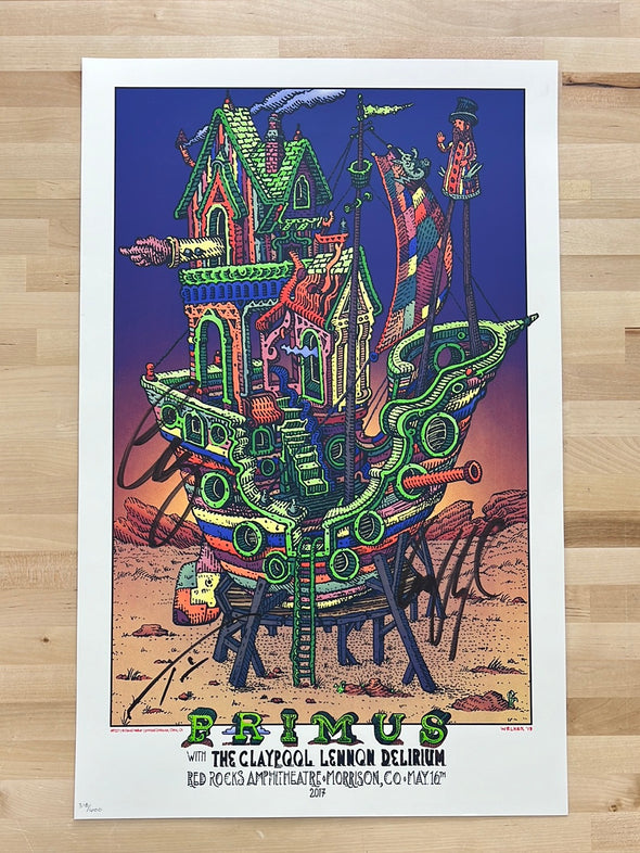 Primus - 2017 David Welker poster Morrison, CO Red Rocks Amphitheatre