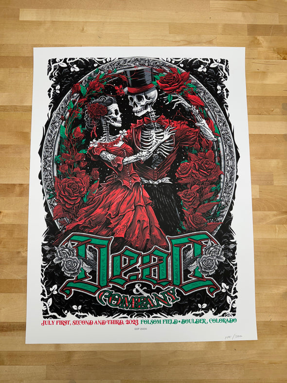 Dead & Company - 2023 J.T. Lucchesi poster Boulder, CO Folsom Field