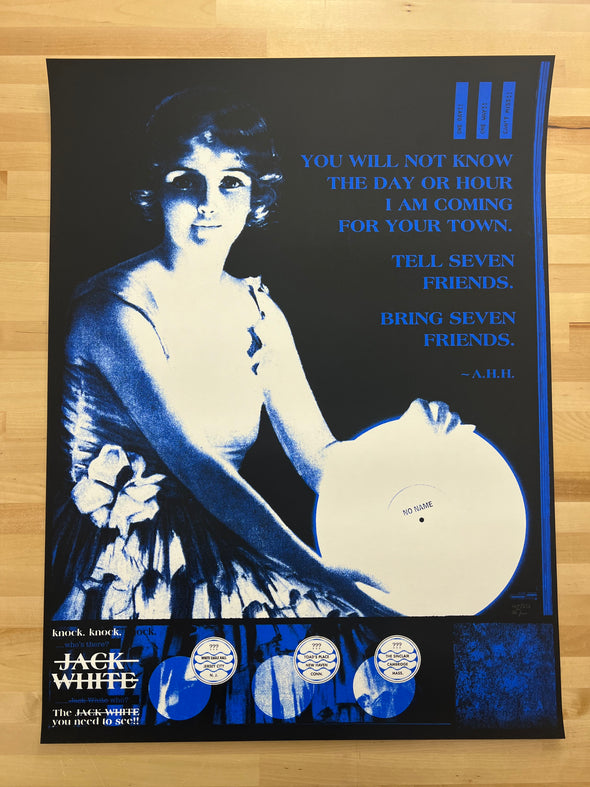 Jack White - 2024 Rob Jones poster Jersey City, NJ White Eagle Hall Cobalt Blue & Black