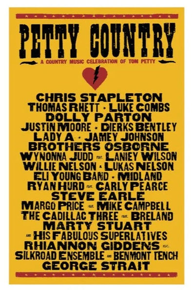 Petty Country - Hatch Show Print poster Country Music Celebration Of Tom Petty