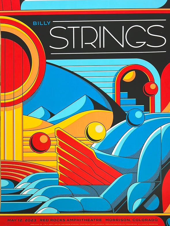 Billy Strings - 2023 Mike Tallman poster Red Rocks Morrison, CO N2