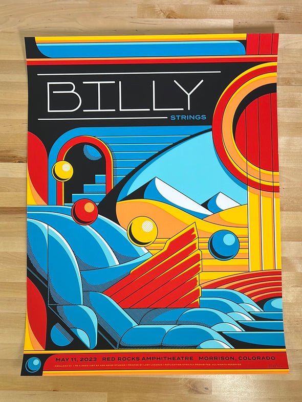 Billy Strings - 2023 Mike Tallman poster Red Rocks Morrison, CO N1
