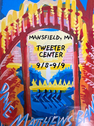 Dave Matthews Band - 2003 Steve Keene poster Mansfield, MA