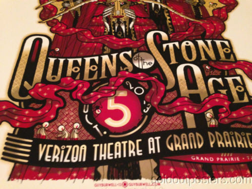 Queens of the Stone Age - 2013 Guy Burwell Poster Grand Prarie, TX