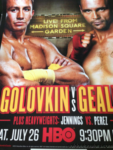 Golovkin vs. Geale poster print boxing Jennings Perez HBO MSG Madison Garden