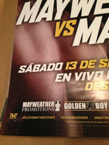 Mayweather vs. Maidana 2 poster print 9/13/2014 fight at the MGM Grand Las Vegas