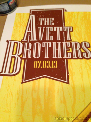 The Avett Brothers - 2013 Mathias Valdez poster print Council Bluffs IA S/N