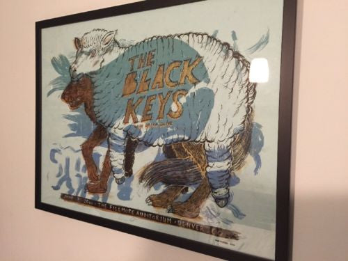 The Black Keys - 2010 Dan Grzeca poster framed Denver, CO Fillmore