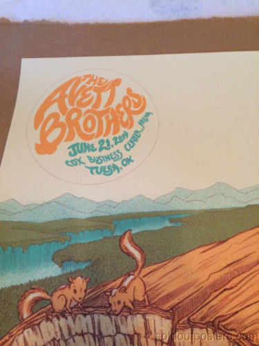 The Avett Brothers - 2014 James Flames poster print Tulsa, OK signed and #d