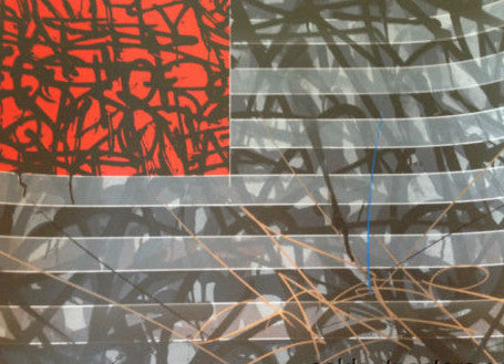 Flag (Red) - 2013 Saber poster print hand finished signed #d graffiti street art