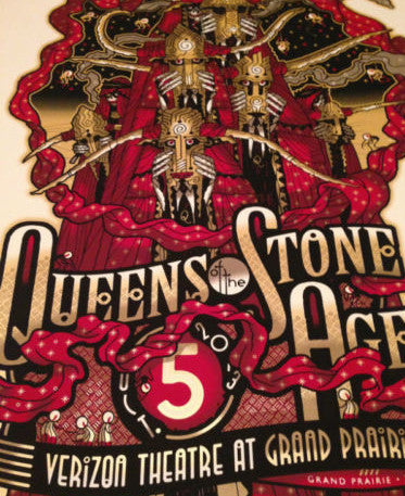 Queens of the Stone Age - 2013 Guy Burwell Poster Grand Prarie, TX