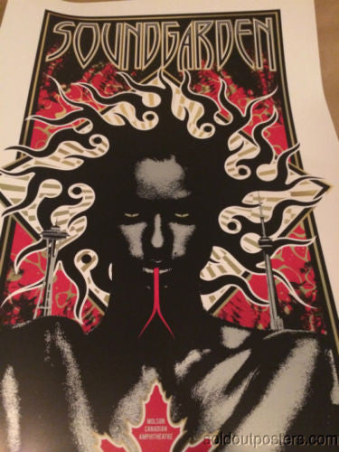 Soundgarden - 2014 Adam Pobiak Toronto poster print Molson Amphitheatre red