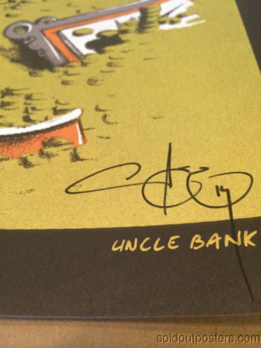 Uncle Bank$ Banks - 2014 Pez poster print edition of 50 signed #'d No Banksy