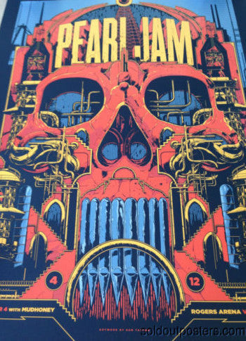 Pearl Jam - 2014 Ken Taylor poster print Vancouver, Canada rogers arena