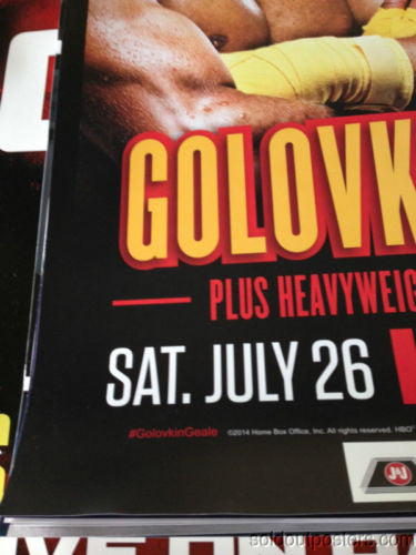 Golovkin vs. Geale poster print boxing Jennings Perez HBO MSG Madison Garden