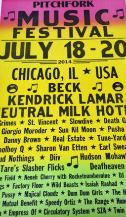 Pitchfork Music Festival 2014 official poster print Beck, Kendrick Lamar Chicago