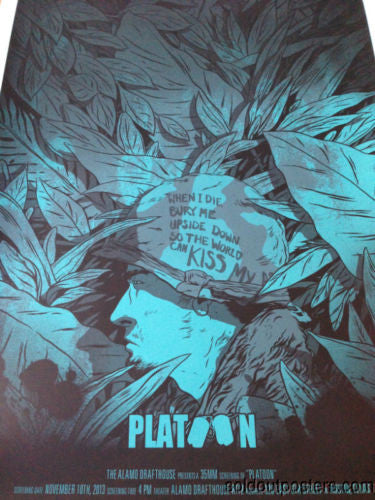 Platoon - 2013 Johnny Dombrowski poster print numbered ed of 125 mondo 1st ed